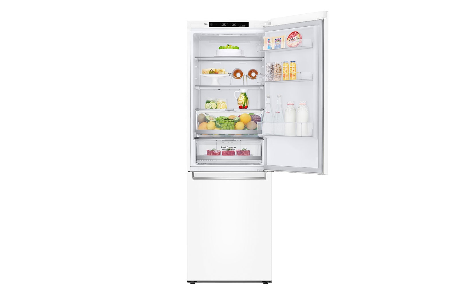 LG E | Hrubý objem 374 l | 273 kWh/rok | LG Lineární invertorový kompresor | LG Total No Frost | DoorCooling+™ | Vnitřní LED displej | Smart Diagnosis™, GBB71SWEZN