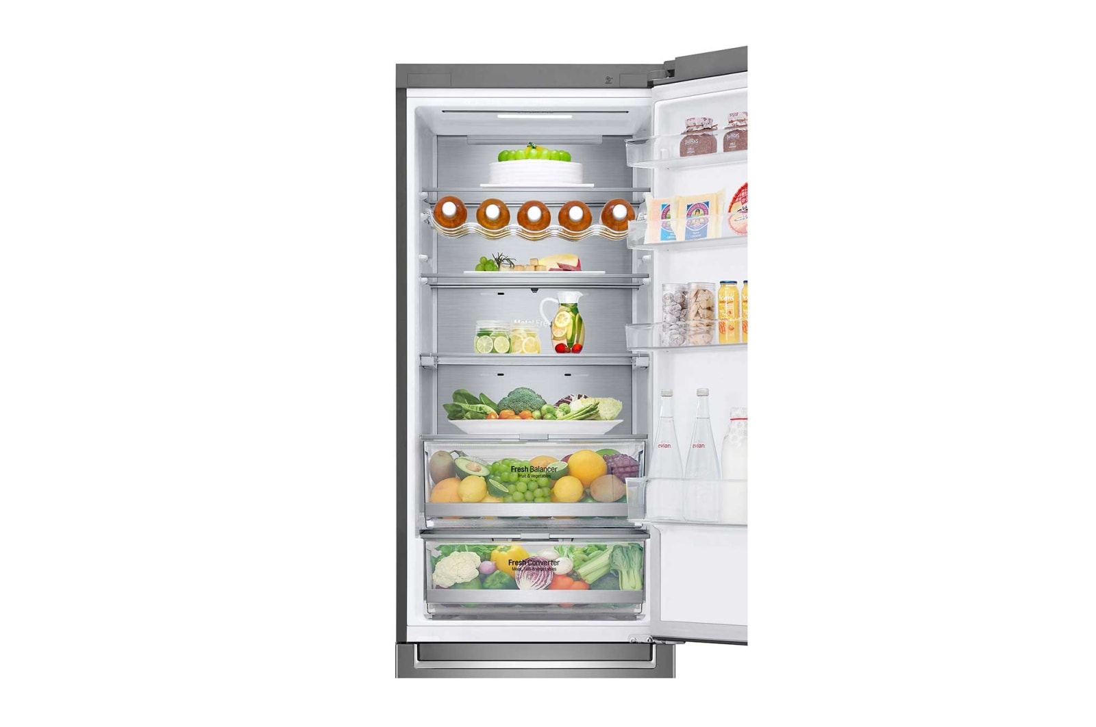 LG Kombinovaná chladnička | C (v rozsahu A až G) | Hrubý objem 419 l | 172 kWh/rok | LG Lineární kompresor | Multi Air Flow | LG ThinQ + WiFi | Door cooling | Metal Fresh, GBB72SAUCN