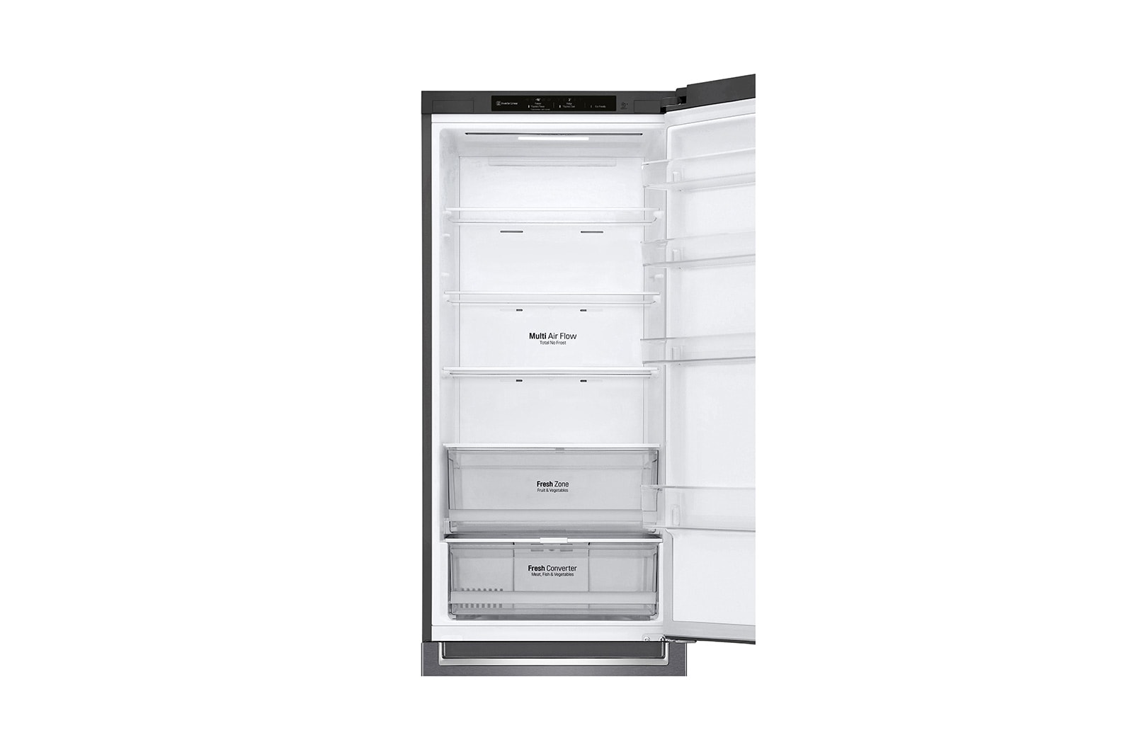 LG ﻿Kombinovaná chladnička | C (v rozsahu A až G) | Hrubý objem 419 l | 172 kWh/rok | LG Lineární kompresor | Multi Air Flow | Smart Diagnosis™ | Door cooling, GBP62DSNCN