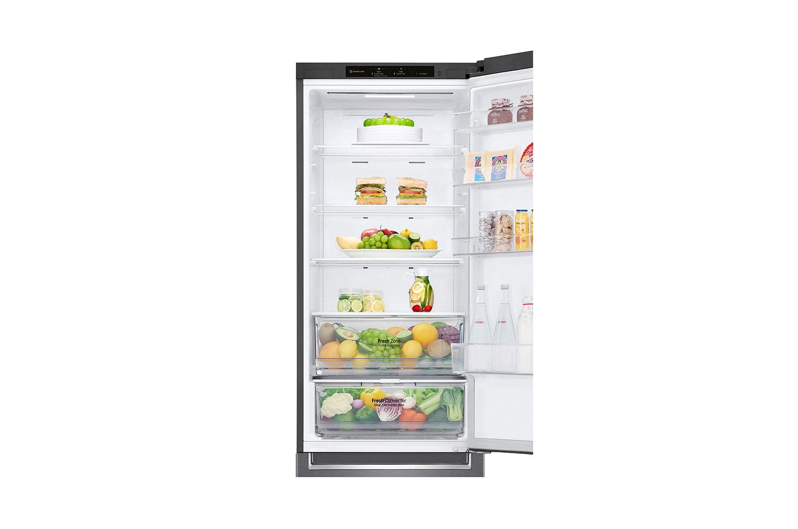 LG ﻿Kombinovaná chladnička | C (v rozsahu A až G) | Hrubý objem 419 l | 172 kWh/rok | LG Lineární kompresor | Multi Air Flow | Smart Diagnosis™ | Door cooling, GBP62DSNCN