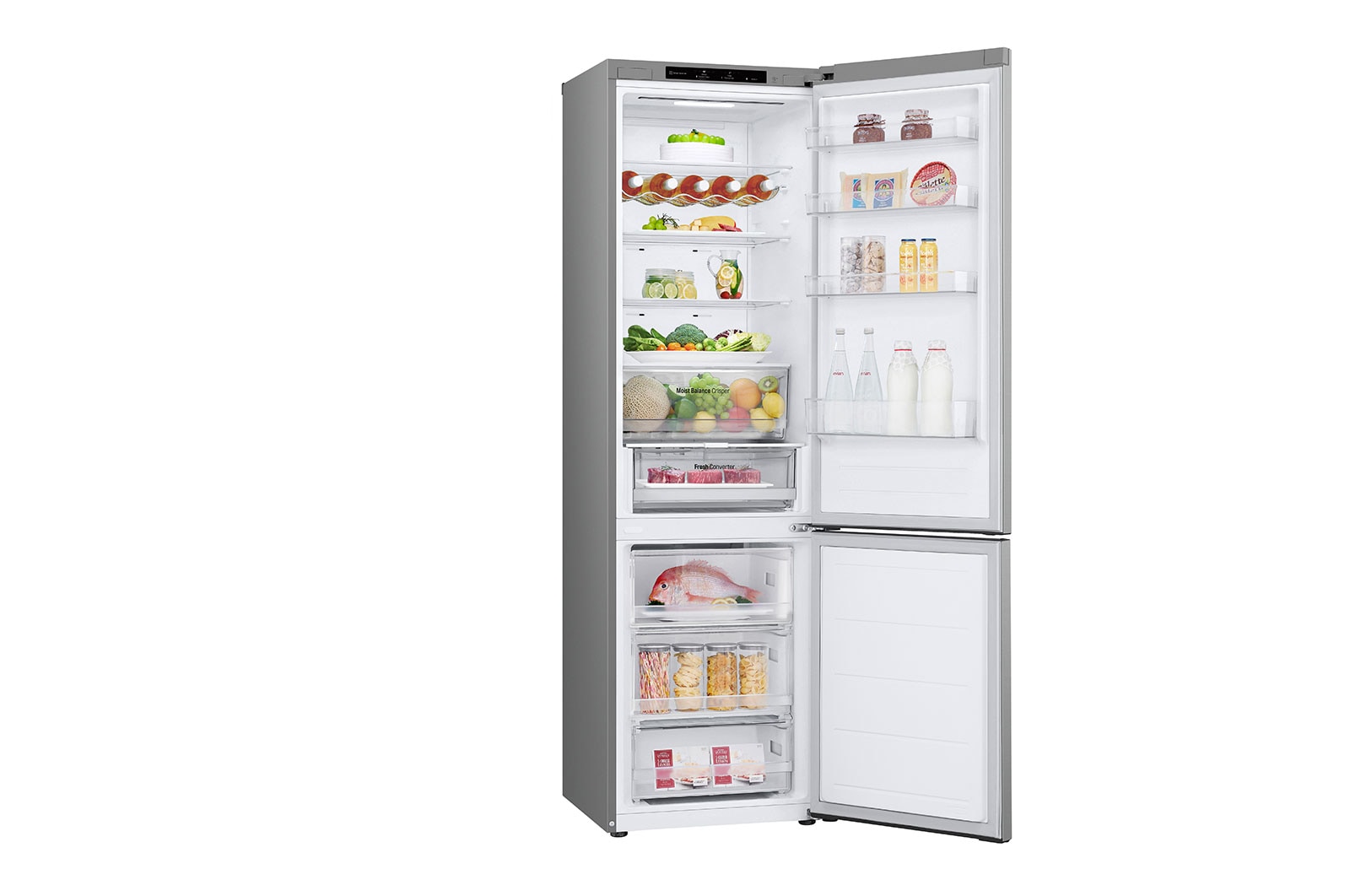 LG Kombinovaná chladnička LG | D | 387 l | Smart Invertorový kompresor | Stříbrná, GBV3200DPY