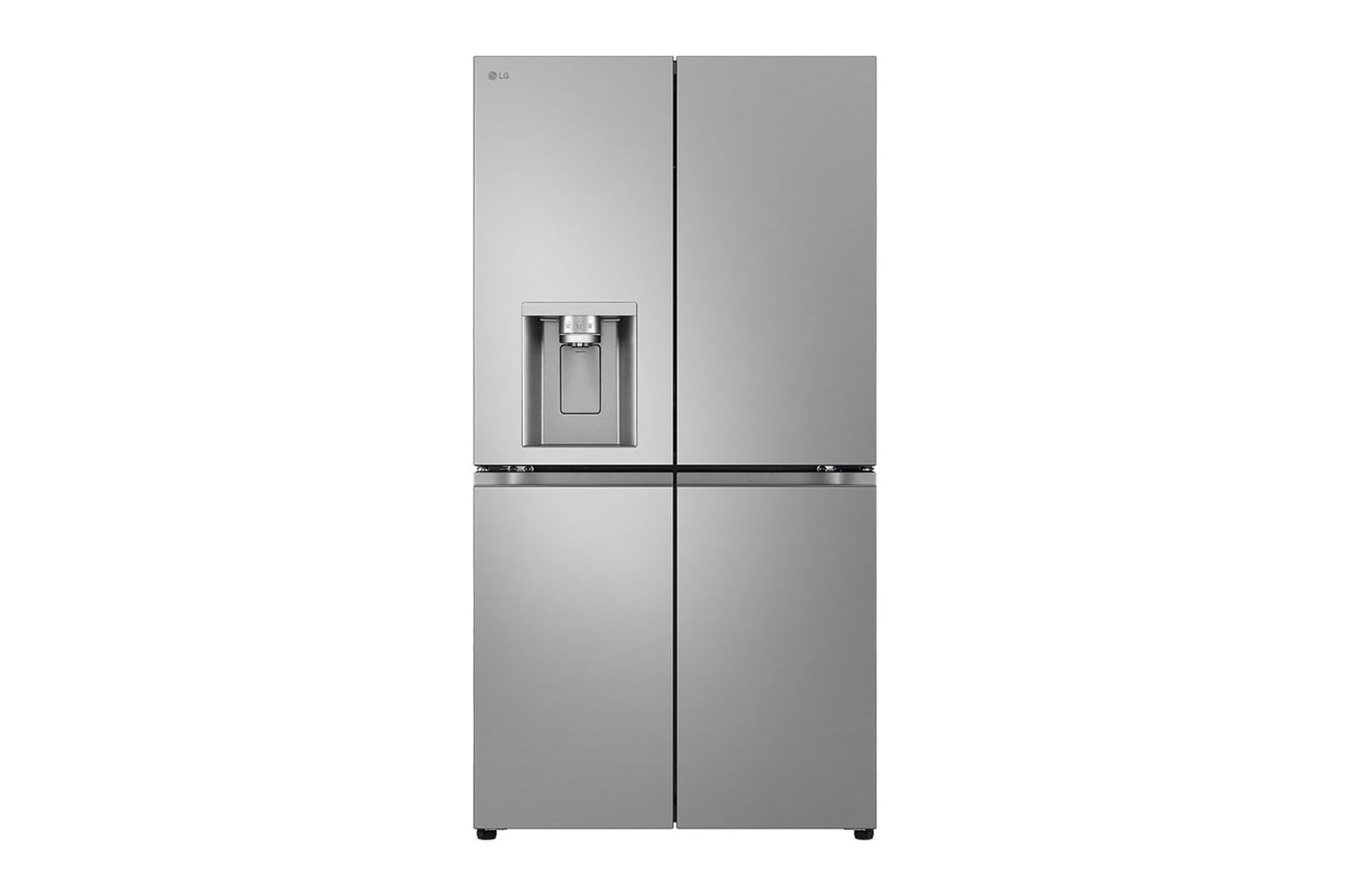 Čelní pohled na Chladnička multi door LG | E | 637 l | Lineární kompresor | UVnano™|Stříbrná GML960PYFE