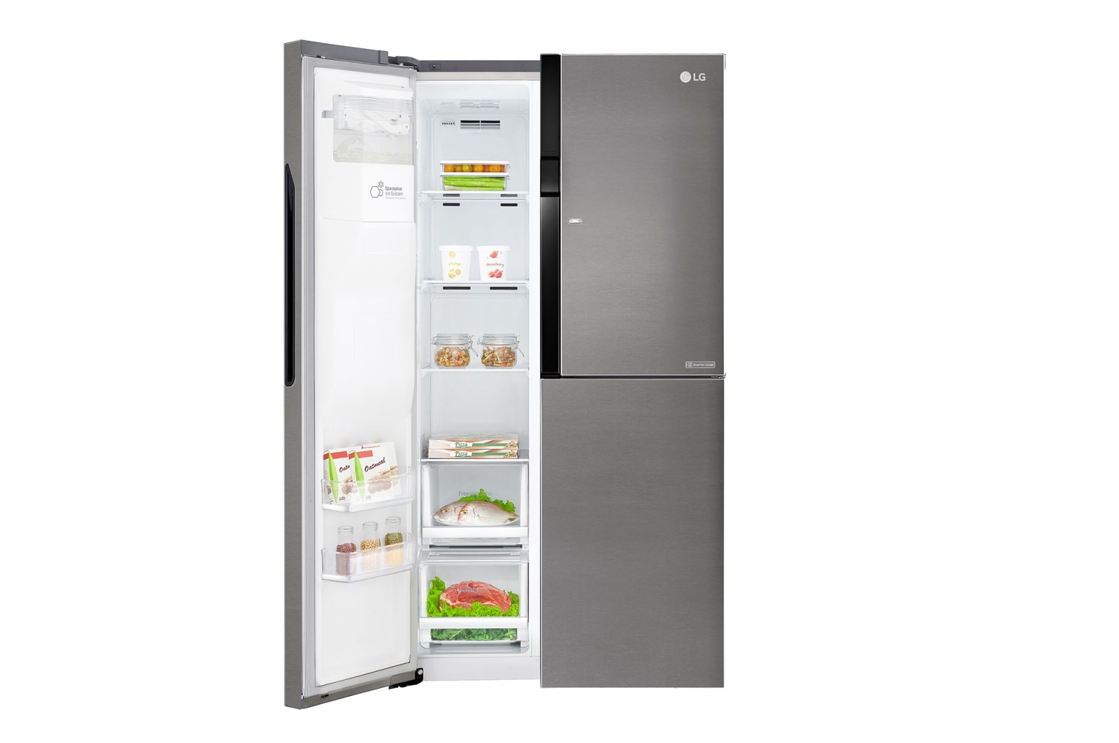 LG Americká chladnička LG | Door-in-Door™ | F | Hrubý objem 663 l | 419 kWh/rok | Lineární invertorový kompresor | Total No Frost | Multi-Air Flow™ | Vnější LED displej, GSJ361DIDV
