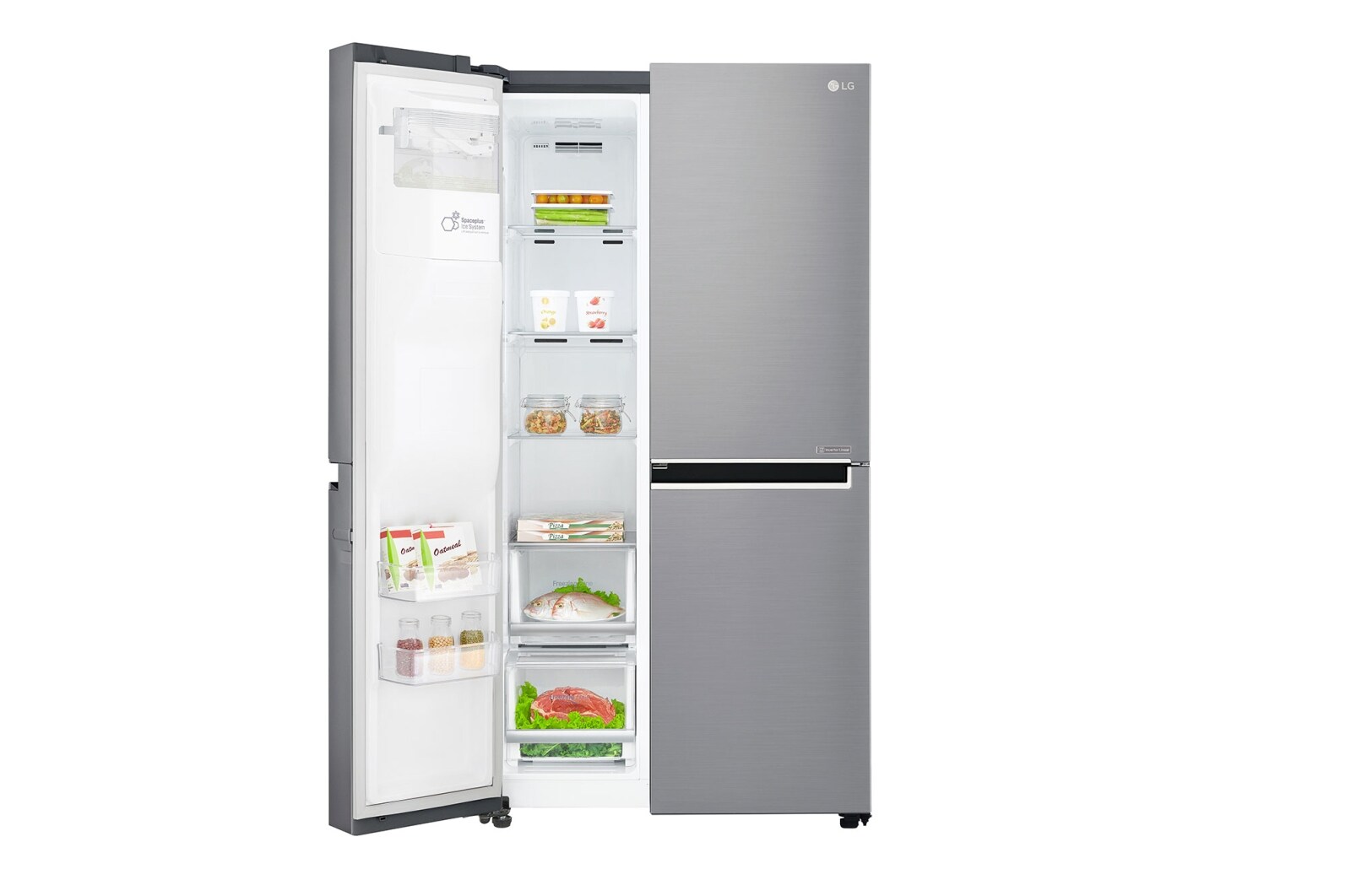 LG Americká chladnička LG | Door-in-Door™ | F | Hrubý objem 668 l | 431 kWh/rok | Lineární invertorový kompresor | Total No Frost | Multi-Air Flow™ | Vnější LED displej | Nápojový automat, GSJ760PZUZ