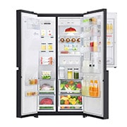 LG Americká chladnička LG | E (v rozsahu A až G) | Hrubý objem 688 l | 345 kWh/rok | Lineární kompresor | Multi Air Flow | Door-in-Door™ | Door cooling | Pure N Fresh, GSJ961MCCZ