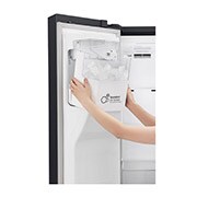 LG Americká chladnička LG | E (v rozsahu A až G) | Hrubý objem 688 l | 345 kWh/rok | Lineární kompresor | Multi Air Flow | Door-in-Door™ | Door cooling | Pure N Fresh, GSJ961MCCZ