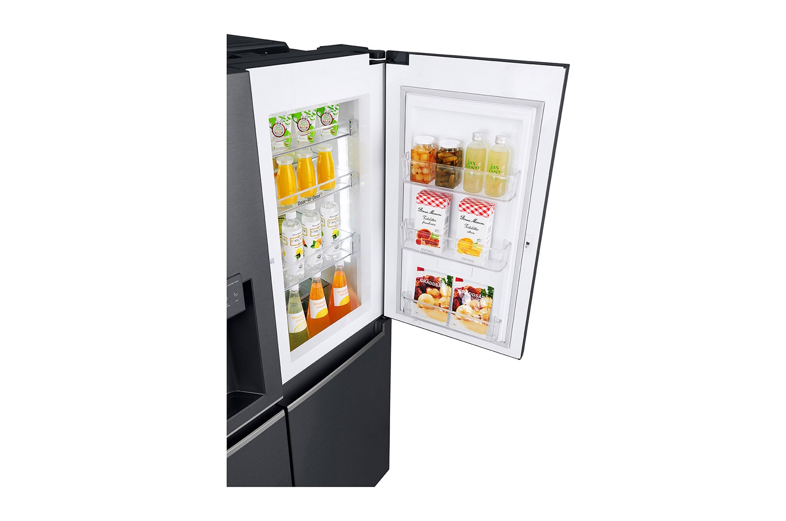 LG Americká chladnička LG | E (v rozsahu A až G) | Hrubý objem 688 l | 345 kWh/rok | Lineární kompresor | Multi Air Flow | Door-in-Door™ | Door cooling | Pure N Fresh, GSJ961MCCZ