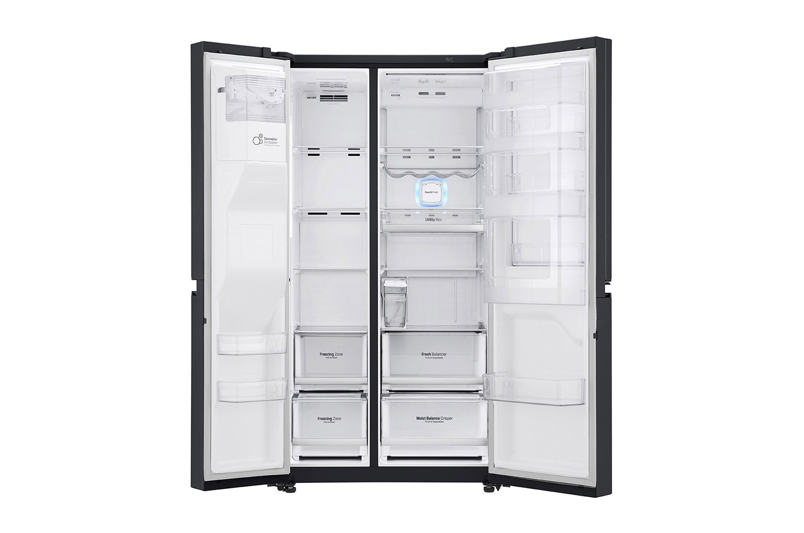 LG Americká chladnička LG | E (v rozsahu A až G) | Hrubý objem 688 l | 345 kWh/rok | Lineární kompresor | Multi Air Flow | Door-in-Door™ | Door cooling | Pure N Fresh, GSJ961MCCZ