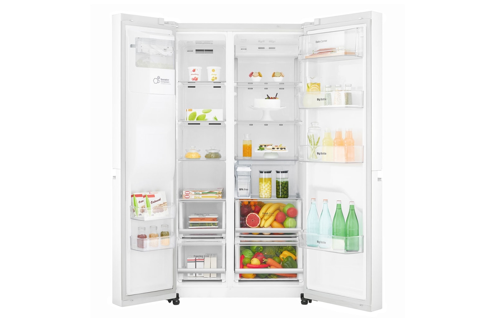 LG F | Hrubý objem 668 l | 376 kWh/rok | LG Lineární invertorový kompresor | LG Total No Frost | Multi-Air Flow™ | Vnější LED displej | Nápojový automat | ThinQ™ + WiFi, GSL961SWUZ