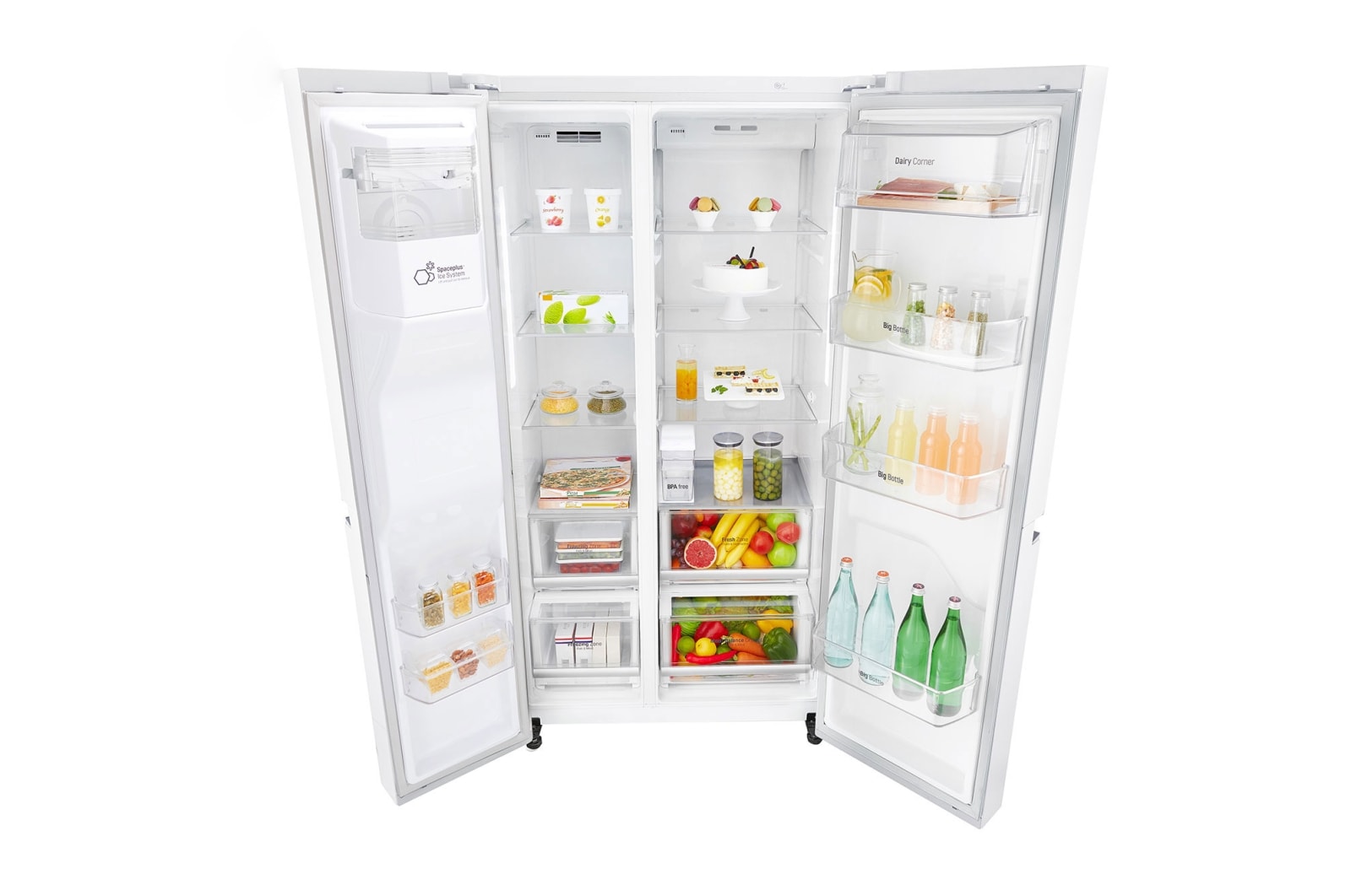 LG F | Hrubý objem 668 l | 376 kWh/rok | LG Lineární invertorový kompresor | LG Total No Frost | Multi-Air Flow™ | Vnější LED displej | Nápojový automat | ThinQ™ + WiFi, GSL961SWUZ