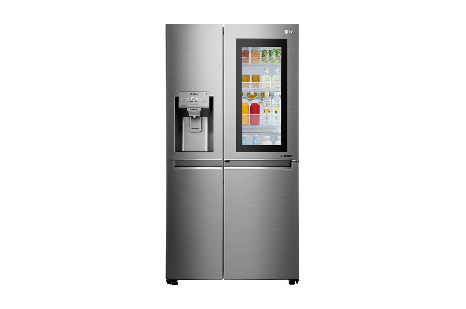 LG Americká chladnička | InstaView Door-in-Door™ | F | Hrubý objem 675 l | 431 kWh/rok | LG Lineární invertorový kompresor | LG Total No Frost | Multi-Air Flow™ | Nápojový automat | Pure N Fresh™ | ThinQ™ + WiFi, GSX961NSAZ