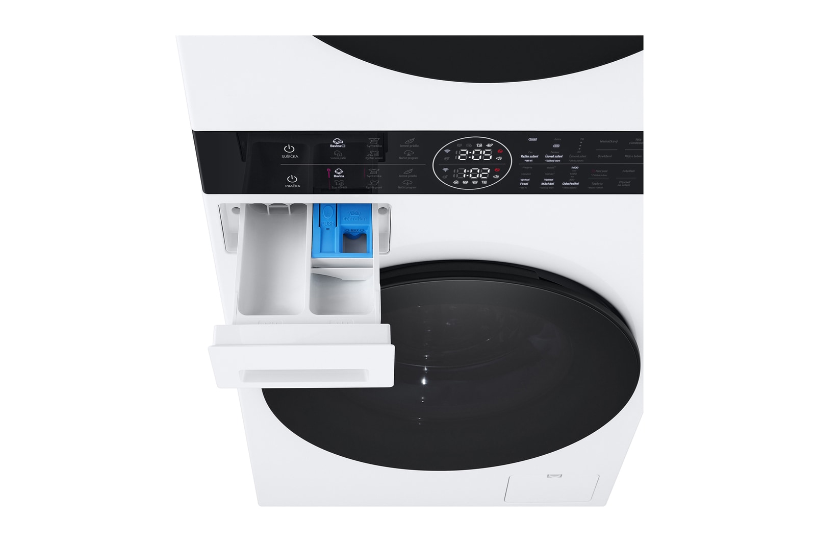 LG WashTower | 12 / 10 kg |1400 ot./min | AI DD™ | TurboWash™360°|Bílá, WT1210WWF