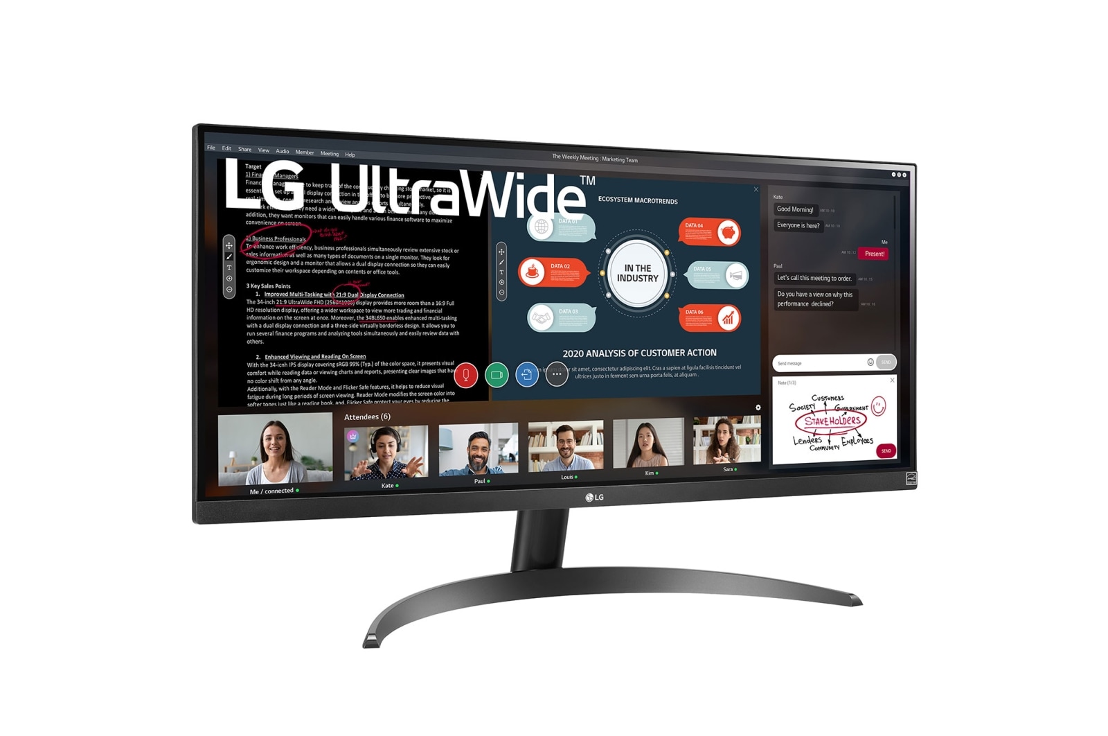 LG 29" 21:9 UltraWide™ Full HD IPS monitor s technologií AMD FreeSync™, 29WP500-B