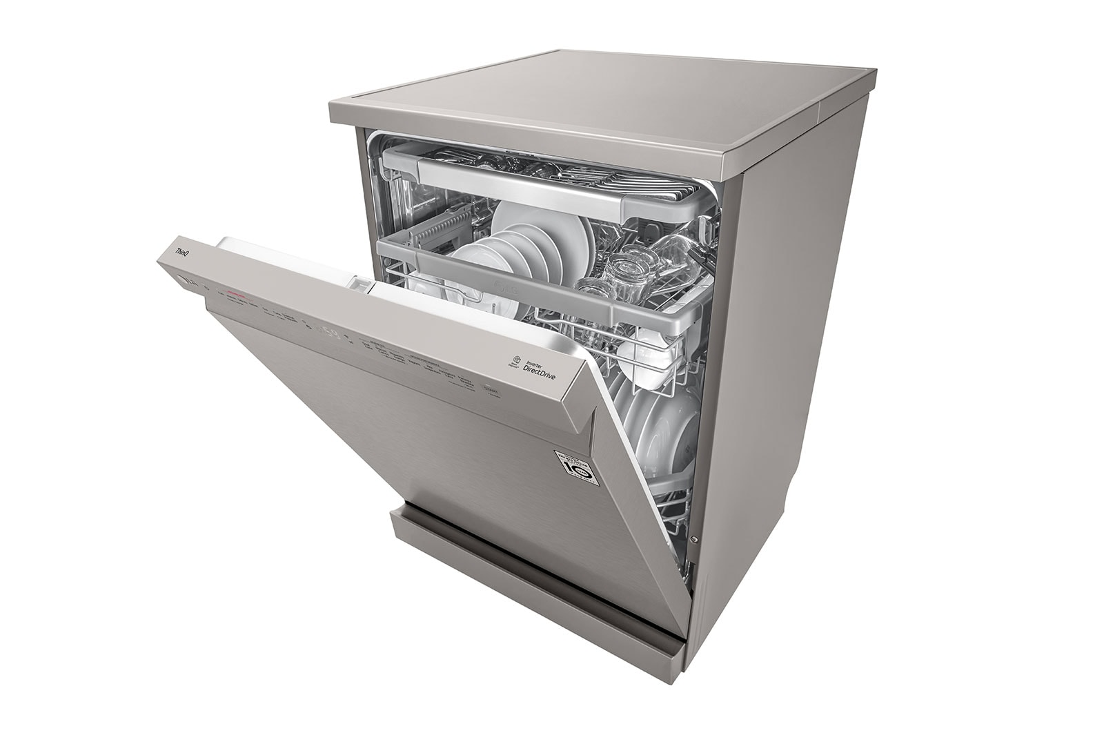 LG Volně stojící parní myčka nádobí LG| B | 14 sad nádobí QuadWash™ | Platinová stříbrná, DF365FPS