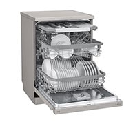 LG Volně stojící parní myčka nádobí LG| B | 14 sad nádobí QuadWash™ | Platinová stříbrná, DF365FPS