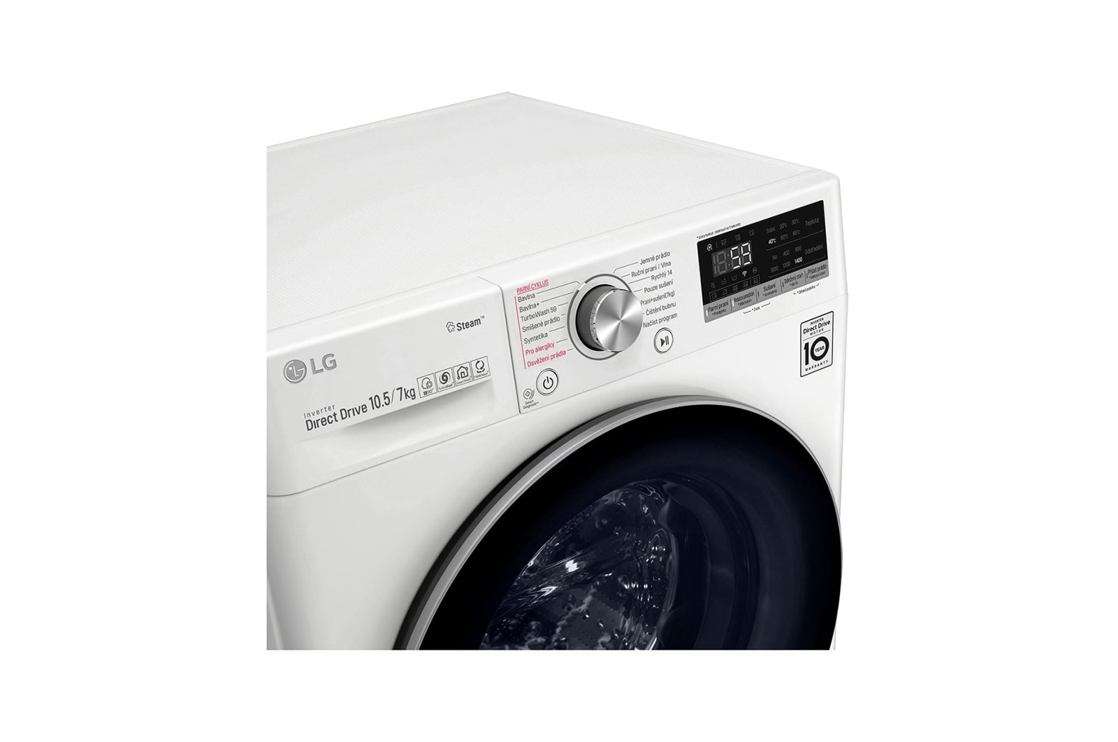 LG 10,5 kg parní pračka / 7 kg sušička LG | 1400 ot./min | Direct Drive™ | AI DD™ | TurboWash™360°, F4DV710H1E