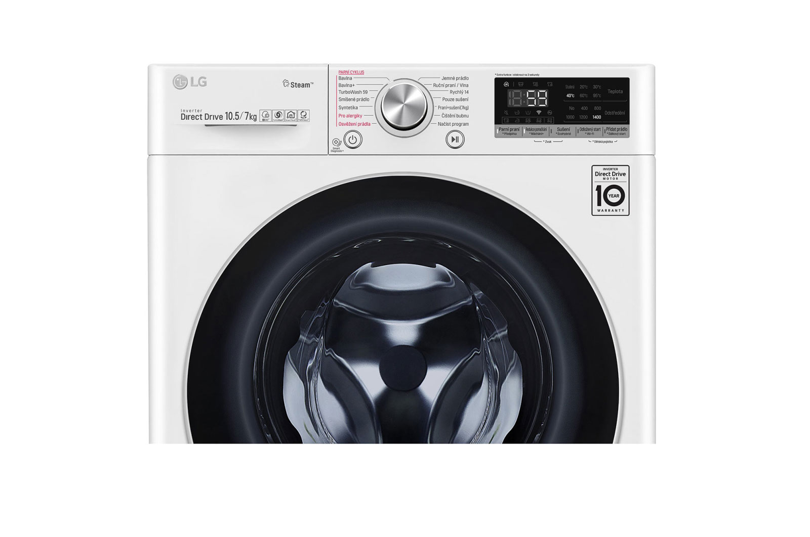 LG 10,5 kg parní pračka / 7 kg sušička LG | 1400 ot./min | Direct Drive™ | AI DD™ | TurboWash™360°, F4DV710H1E