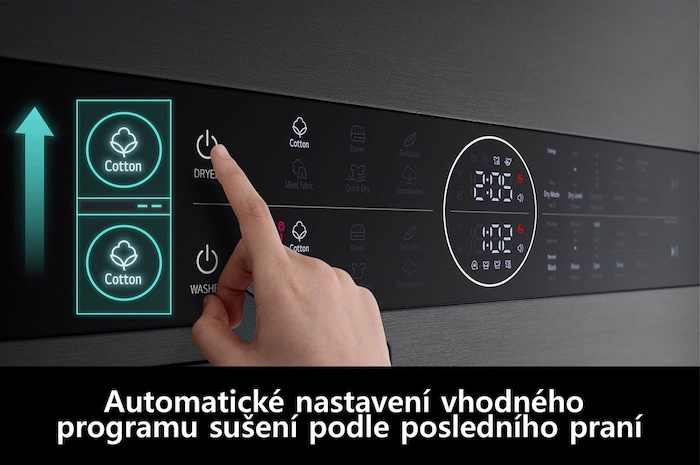 LG WashTower | 12 / 10 kg |1400 ot./min | AI DD™ | TurboWash™360°|Černá/šedá, WT1210BBF