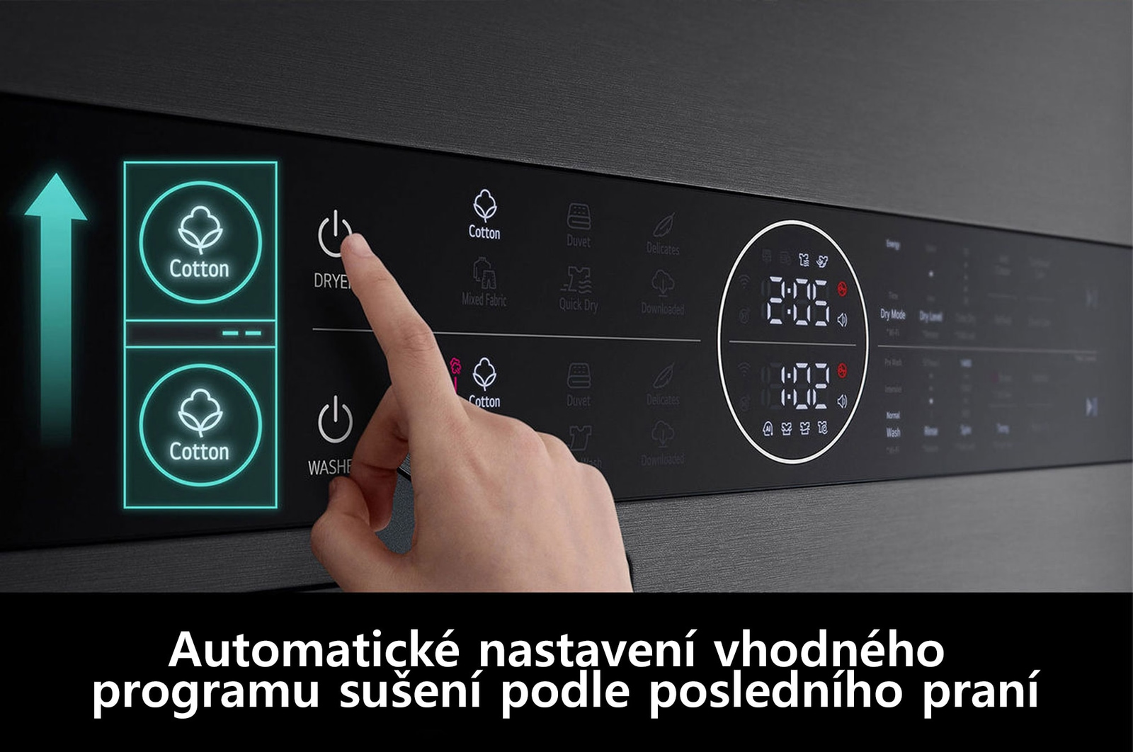 LG WashTower | 12 / 10 kg |1400 ot./min | AI DD™ | TurboWash™360°|Černá/šedá, WT1210BBF