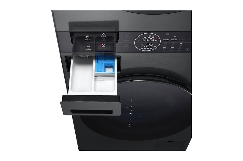 LG WashTower | 12 / 10 kg |1400 ot./min | AI DD™ | TurboWash™360°|Černá/šedá, WT1210BBF