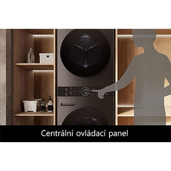 LG WashTower | 12 / 10 kg |1400 ot./min | AI DD™ | TurboWash™360°|Černá/šedá, WT1210BBF