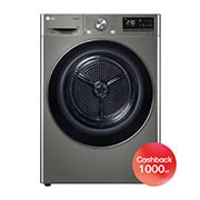 LG 9 kg sušička LG | Režim Energie / Čas | automatické čištění kondenzátoru | Wi-Fi, front view, RC91V9EV2N