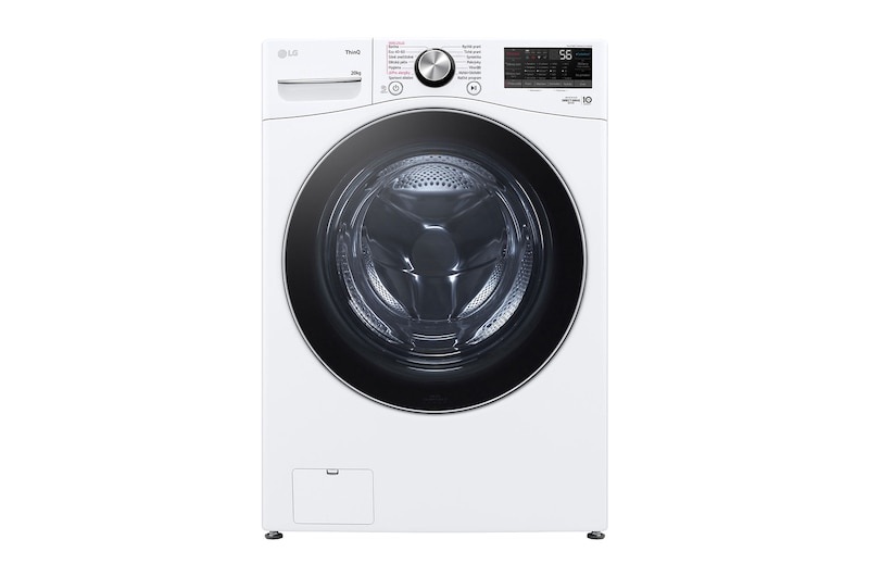 Čelní pohled na Parní pračka LG | 20 kg | B | 1000 ot./min | Direct Drive™ | AI DD™|Bílá F0P3CYV2W