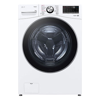 Čelní pohled na Parní pračka LG | 20 kg | B | 1000 ot./min | Direct Drive™ | AI DD™|Bílá F0P3CYV2W