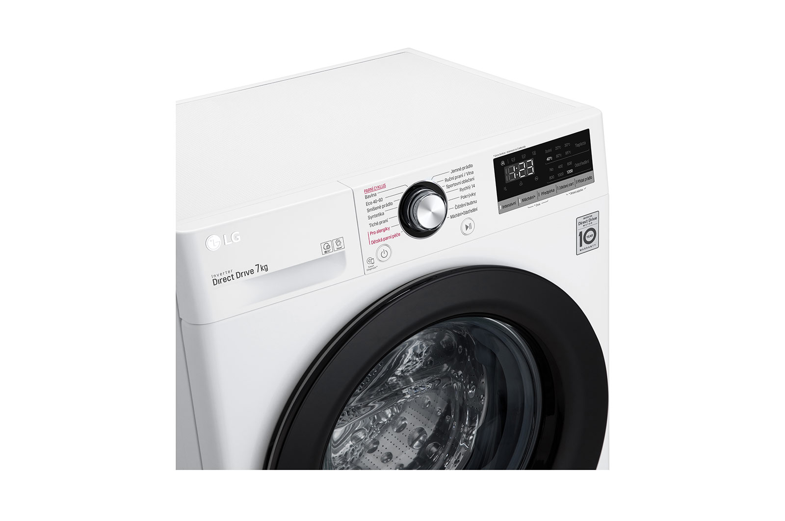 LG 7 kg slim parní pračka LG | D | 1200 ot./min | Direct Drive™ | AI DD™, F27V3HY6W