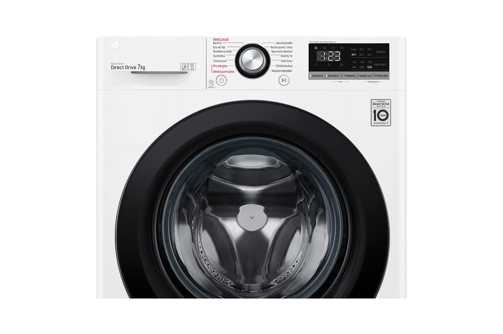 LG 7 kg slim parní pračka LG | D | 1200 ot./min | Direct Drive™ | AI DD™, F27V3HY6W