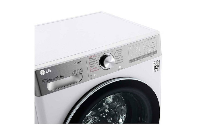 LG Slim parní pračka / sušička LG | 8,5 / 5 kg | 1200 ot./min | TurboWash™360° |Bílá, F2DV9S8H2