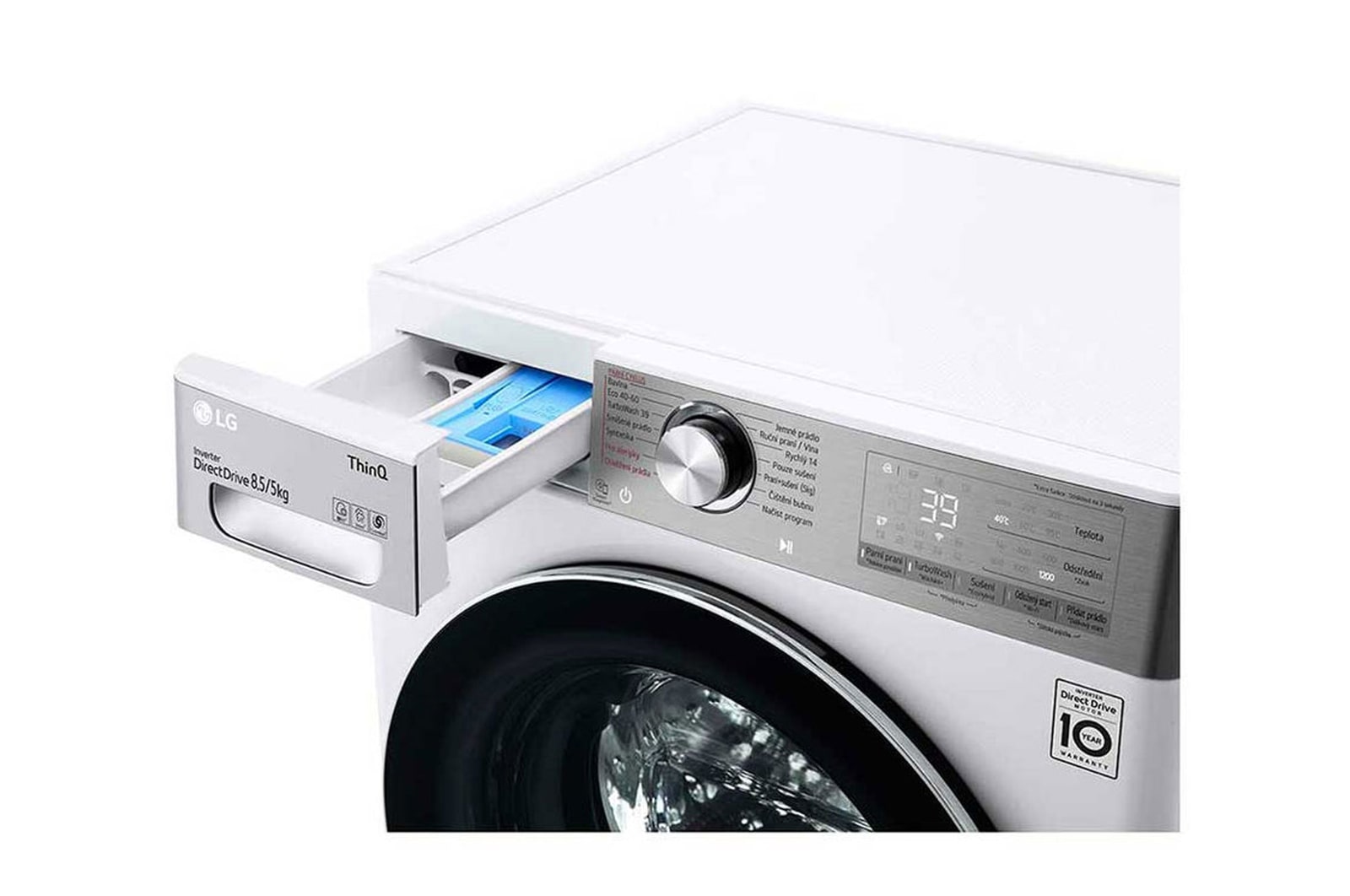 LG Slim parní pračka / sušička LG | 8,5 / 5 kg | 1200 ot./min | TurboWash™360° |Bílá, F2DV9S8H2