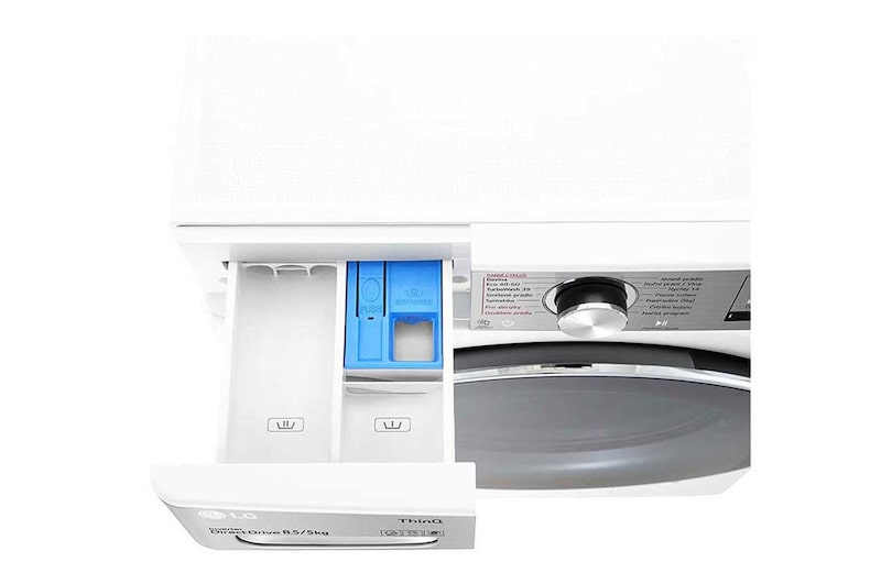 LG Slim parní pračka / sušička LG | 8,5 / 5 kg | 1200 ot./min | TurboWash™360° |Bílá, F2DV9S8H2