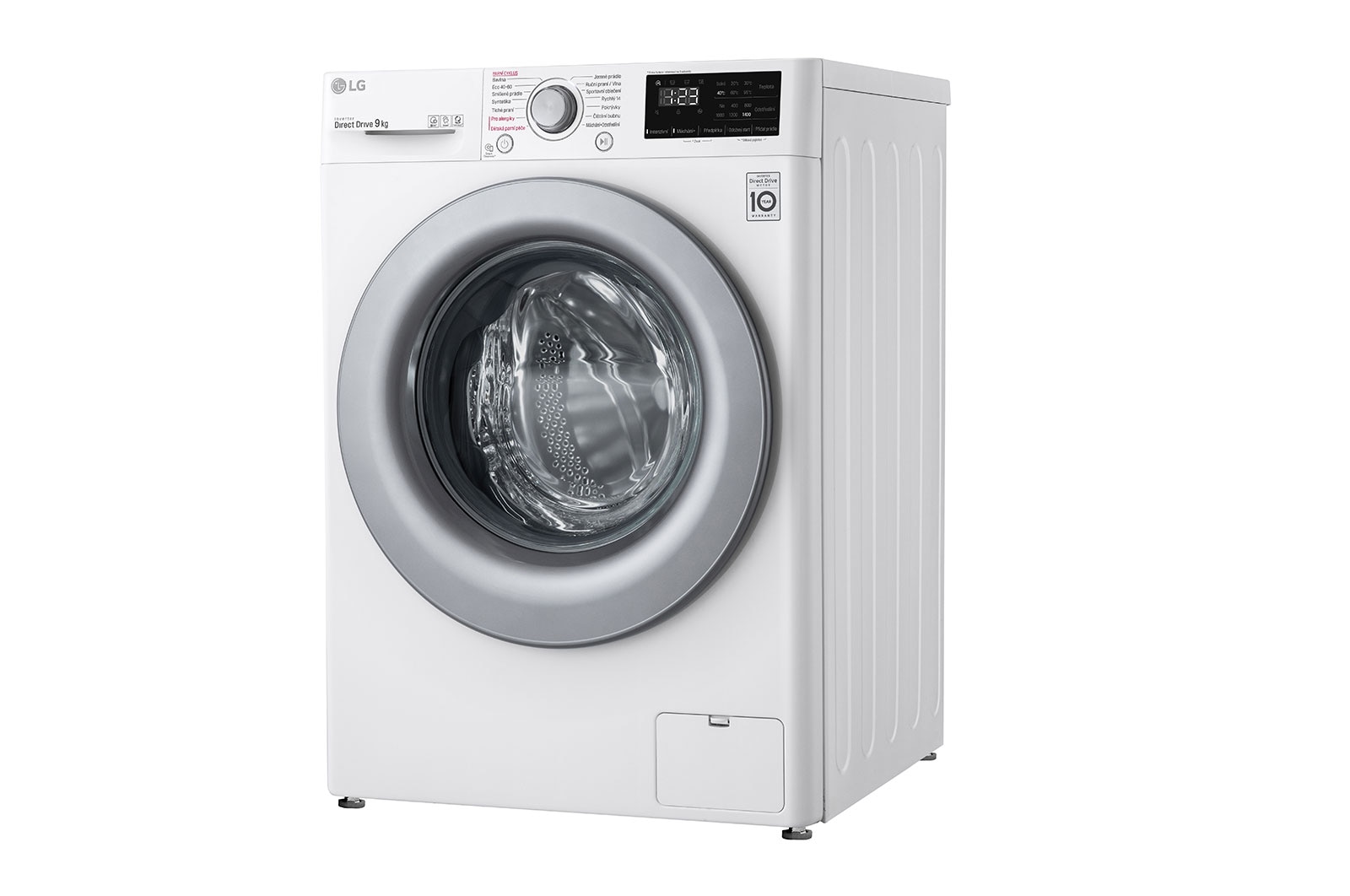 LG 9 kg parní pračka, Direct Drive™ motor, optimální volba pracích pohybů, parní praní Steam™, Smart Diagnosis, Funkce přidat prádlo, F49V3VW4W