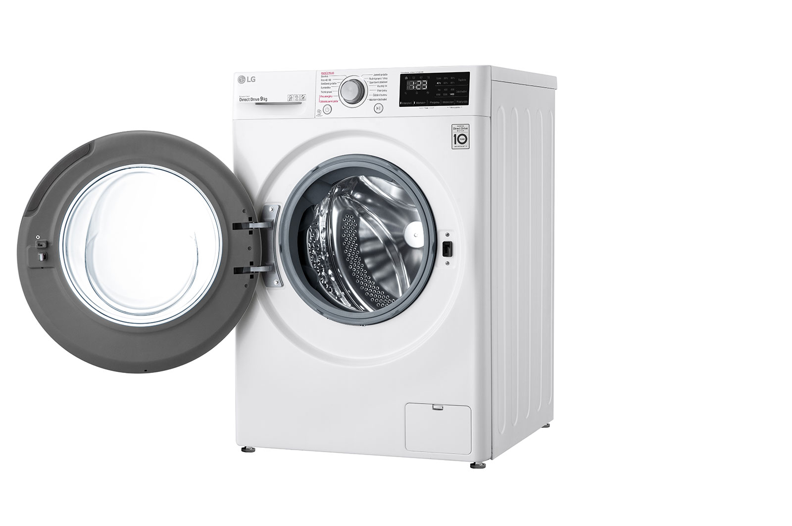 LG 9 kg parní pračka, Direct Drive™ motor, optimální volba pracích pohybů, parní praní Steam™, Smart Diagnosis, Funkce přidat prádlo, F49V3VW4W