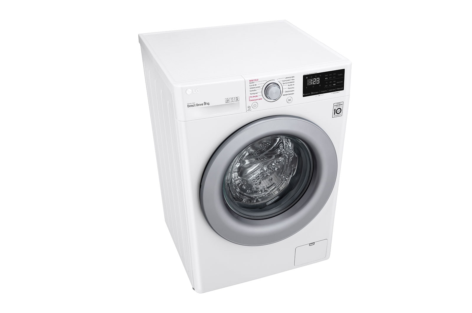 LG 9 kg parní pračka, Direct Drive™ motor, optimální volba pracích pohybů, parní praní Steam™, Smart Diagnosis, Funkce přidat prádlo, F49V3VW4W