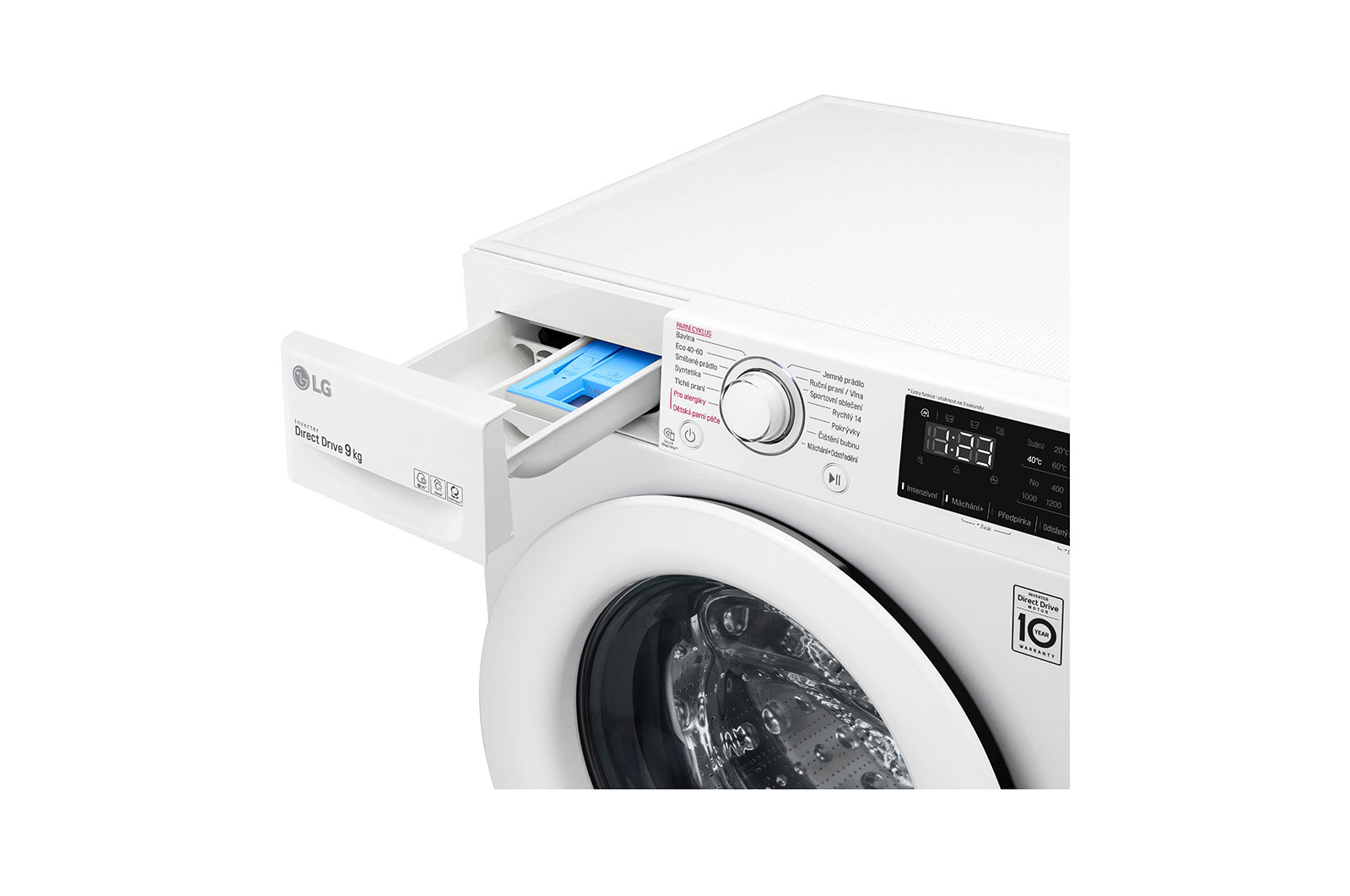 LG 9 kg parní pračka LG  | 1400 ot./min | AI DD™ | Direct Drive™, F4TURBO9E