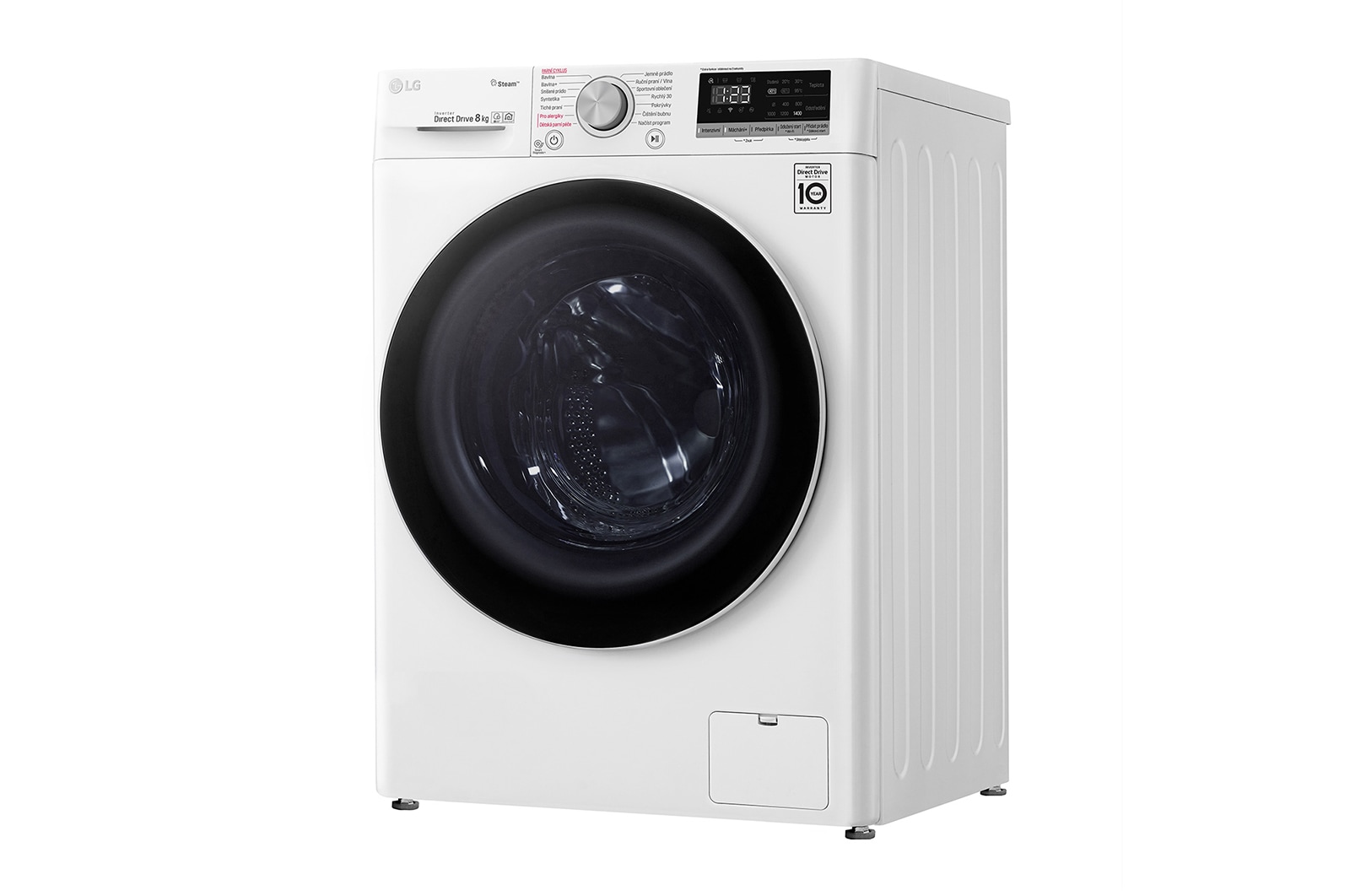 LG 8 kg parní pračka, D, Direct Drive™ motor, AI DD™ - optimální volba pracích pohybů, Steam™ - parní praní, ThinQ™ + WiFi, F4WN508S0