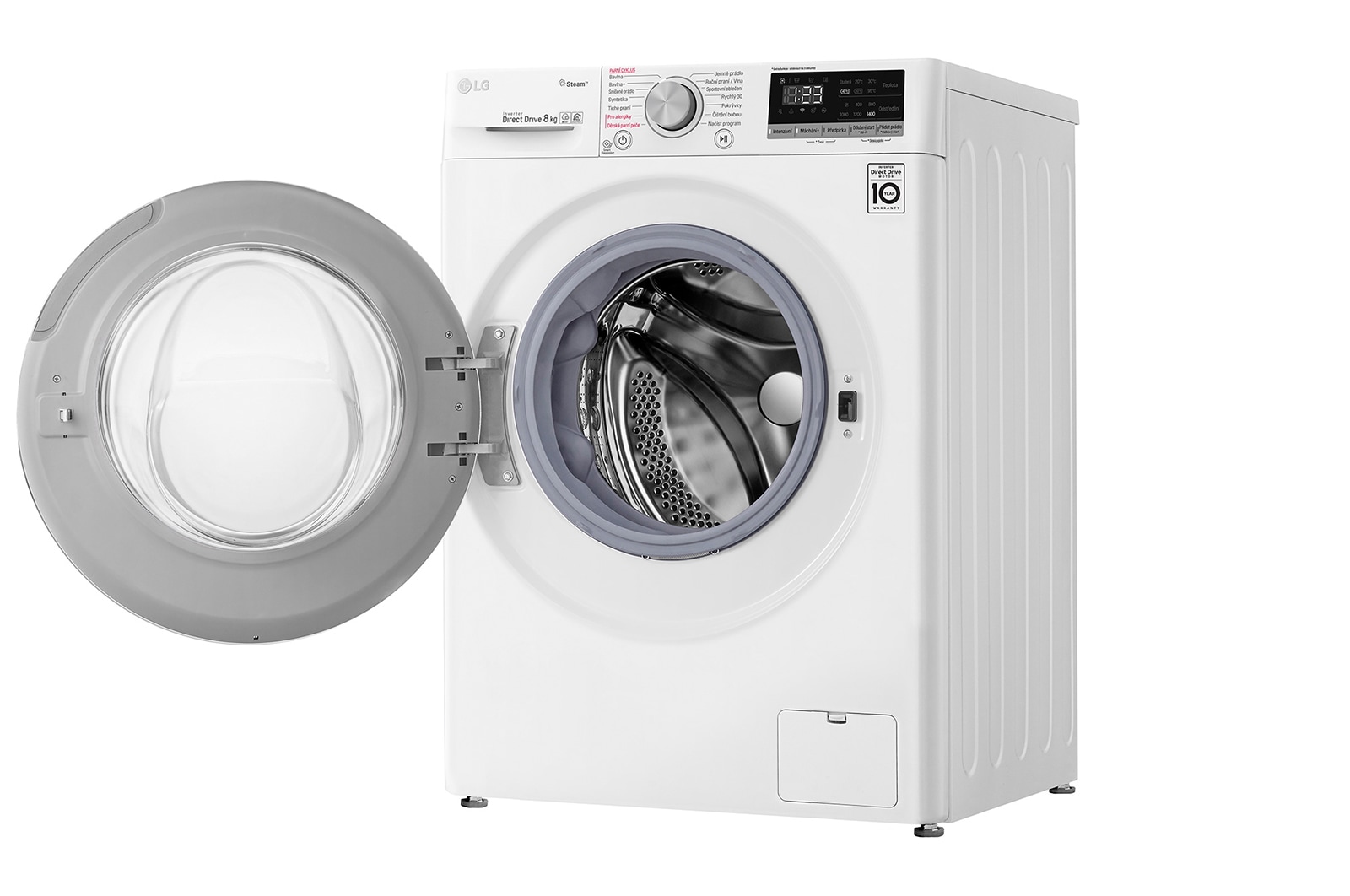 LG 8 kg parní pračka, D, Direct Drive™ motor, AI DD™ - optimální volba pracích pohybů, Steam™ - parní praní, ThinQ™ + WiFi, F4WN508S0