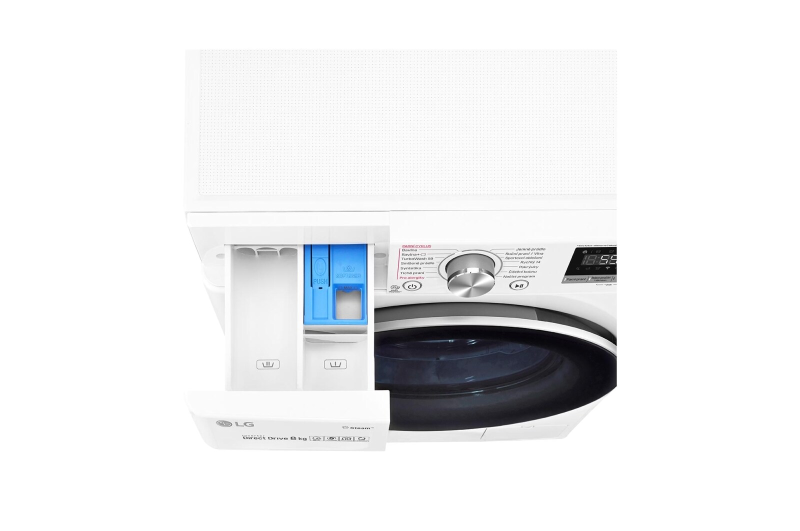 LG 8 kg parní pračka, A+++ (v rozsahu A+++ až D), Direct Drive™ motor, TurboWash™ - praní za 59 minut, AI DD™ - optimální volba pracích pohybů, parní péče Steam+™, ThinQ™+ WiFi, F4WV708P1