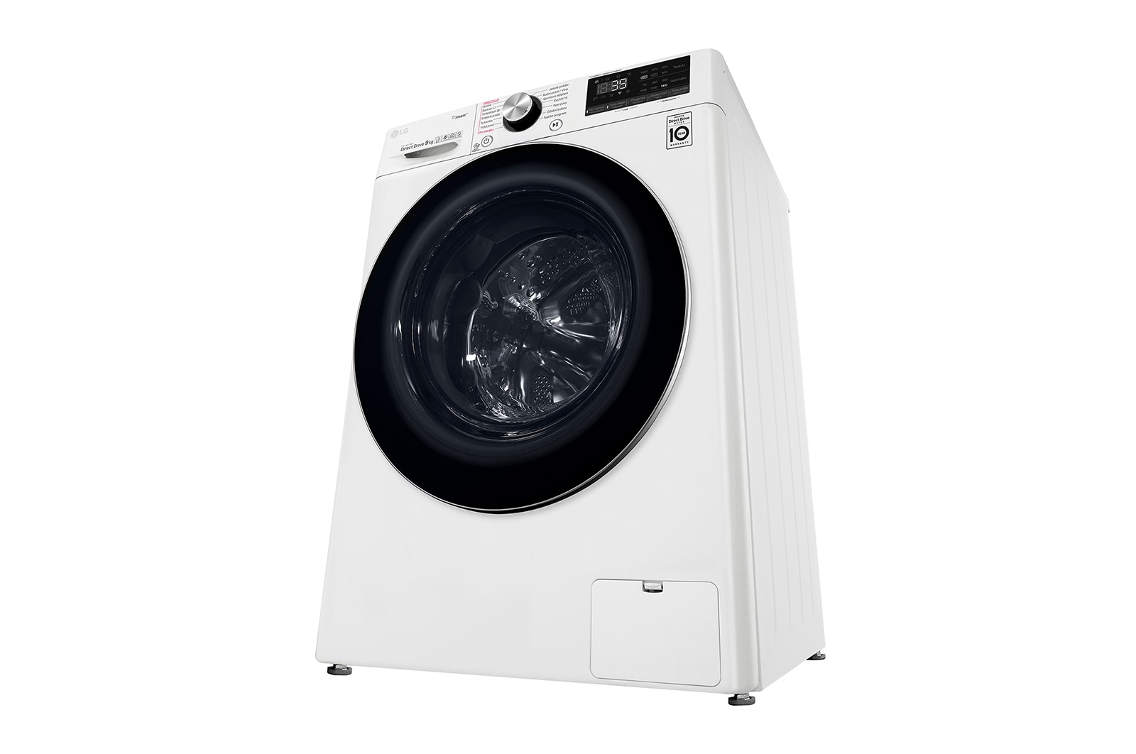 LG 9 kg parní pračka, Direct Drive™ motor, TurboWash™360° - praní za 39 minut,  AI DD™ - optimální volba pracích pohybů, parní péče Steam+™, ThinQ™ + WiFi, F4WV909P2