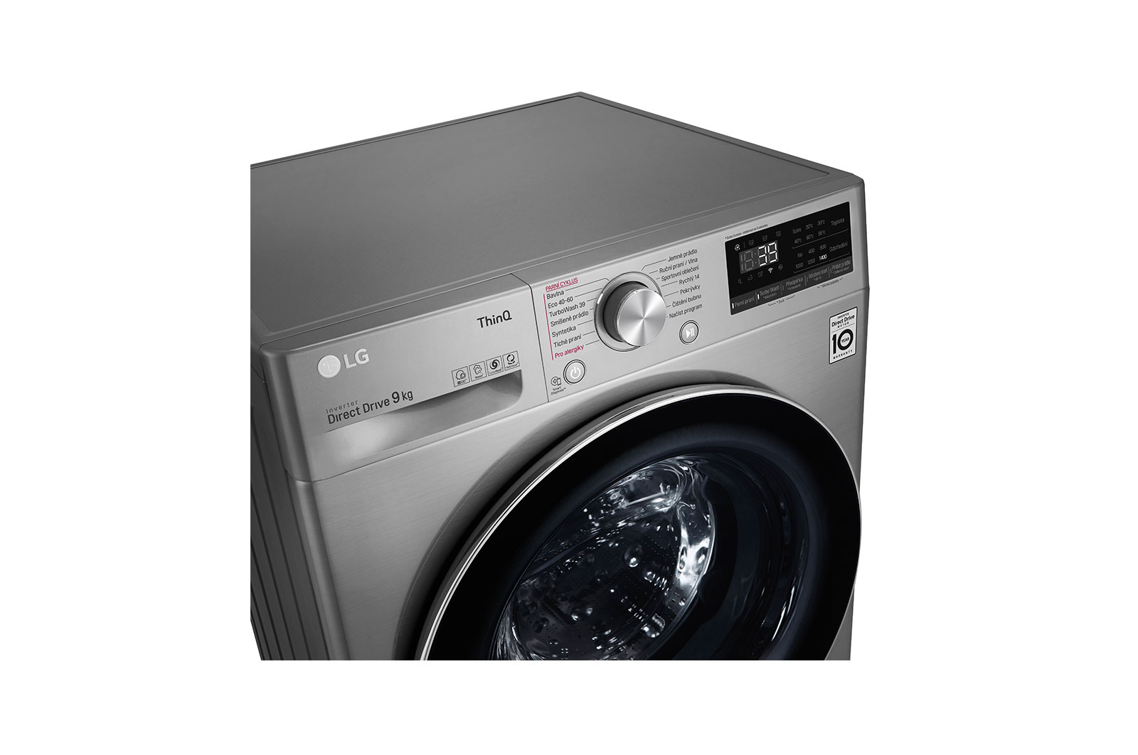 LG 9 kg parní pračka LG  | 1400 ot./min | TurboWash™360° | ThinQ™, F4WV909P2TE