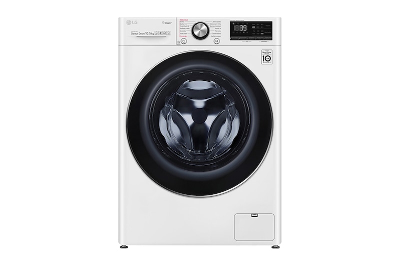 LG 10,5 kg parní pračka, A+++ (v rozsahu A+++ až D), Direct Drive™ motor, TurboWash™360° - praní za 39 minut, AI DD™ - optimální volba pracích pohybů, parní péče Steam+™, ThinQ™ + WiFi, F4WV910P2
