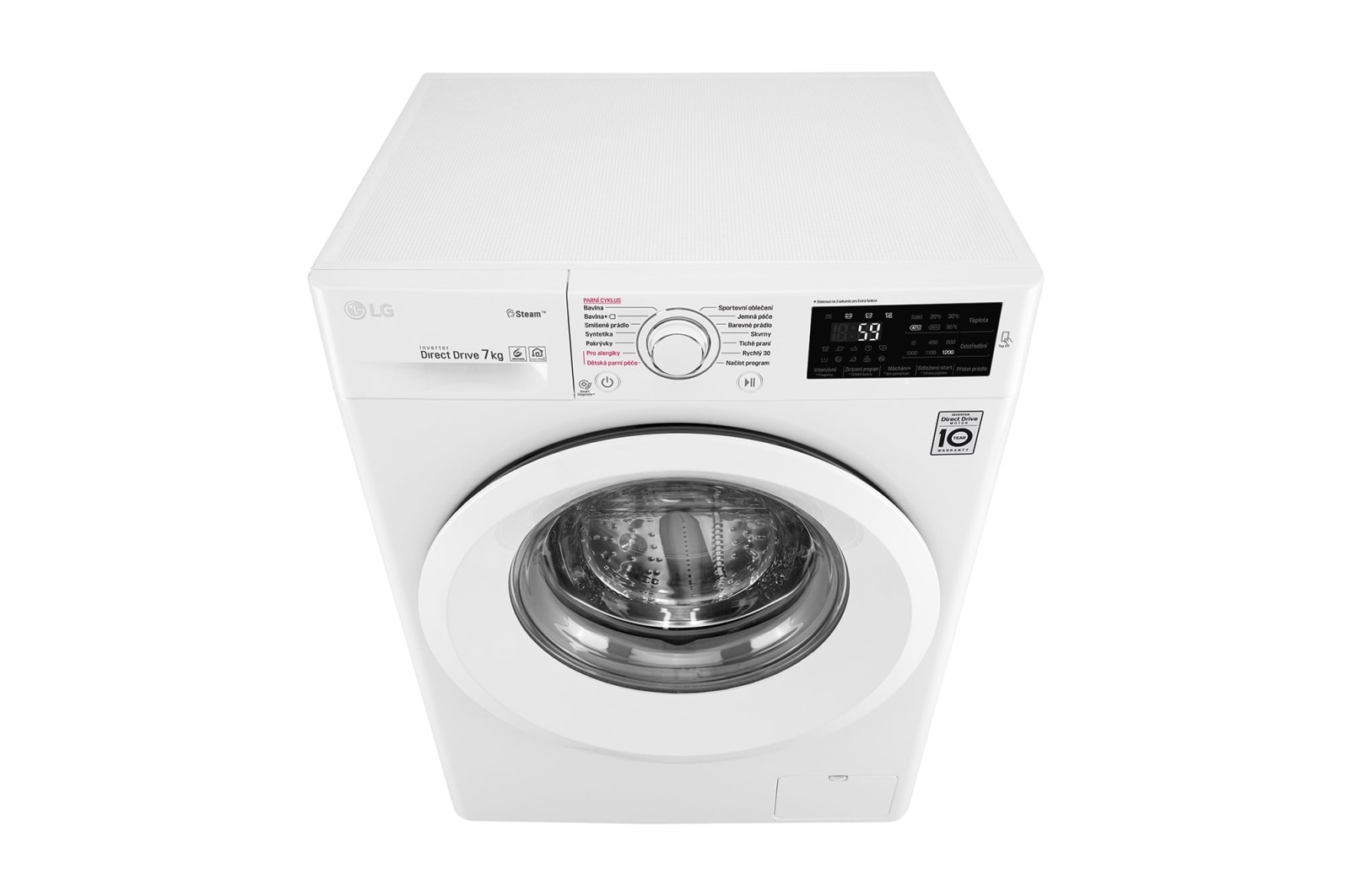 LG 7 kg slim parní pračka, 1200 ot./min, A+++ (v rozsahu A+++ až D), 6 Motion DD, Direct Drive™, Steam™ - parní praní, ThinQ™, Přidat prádlo, F72J5HY3W