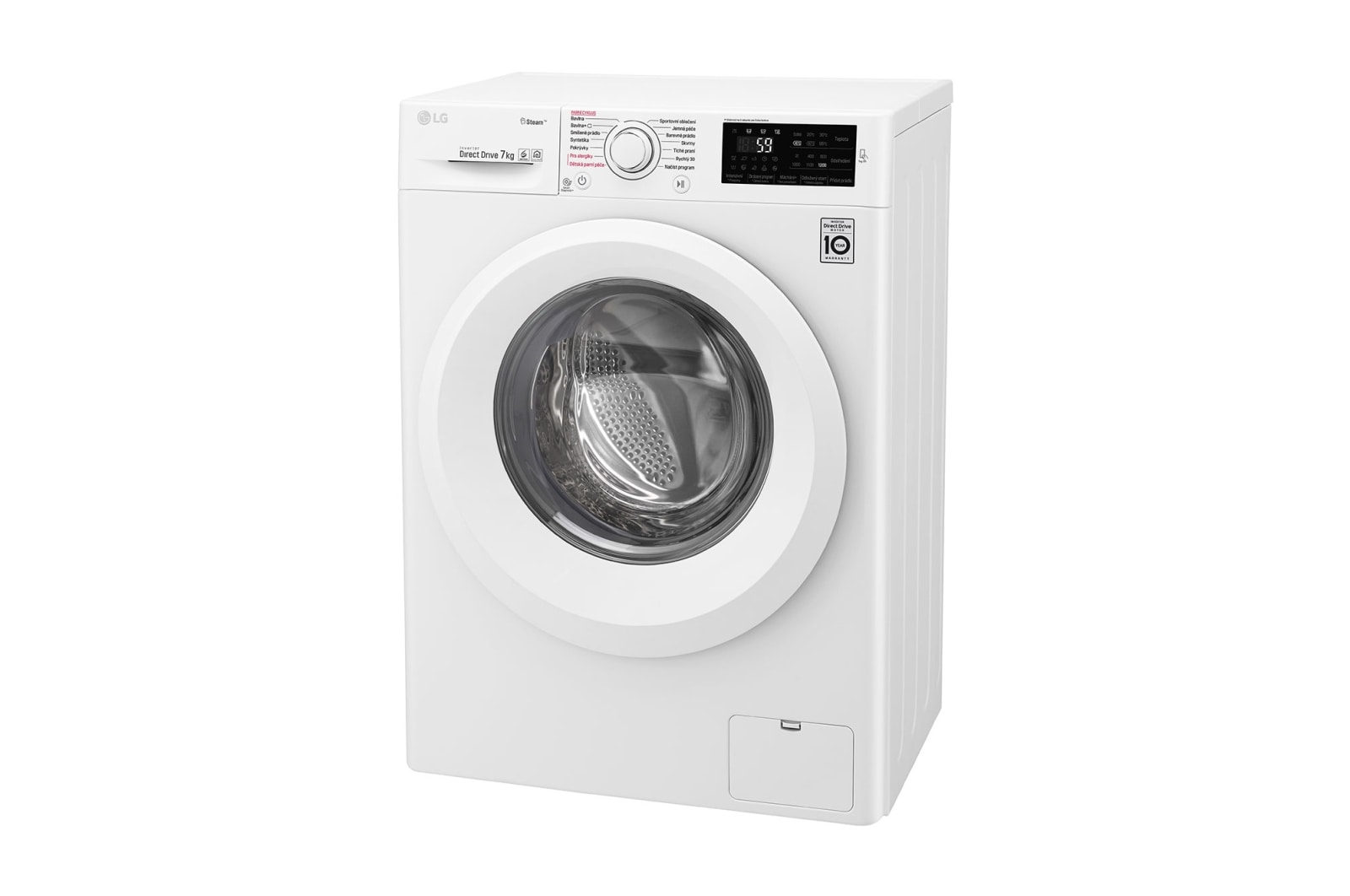 LG 7 kg slim parní pračka, 1200 ot./min, A+++ (v rozsahu A+++ až D), 6 Motion DD, Direct Drive™, Steam™ - parní praní, ThinQ™, Přidat prádlo, F72J5HY3W