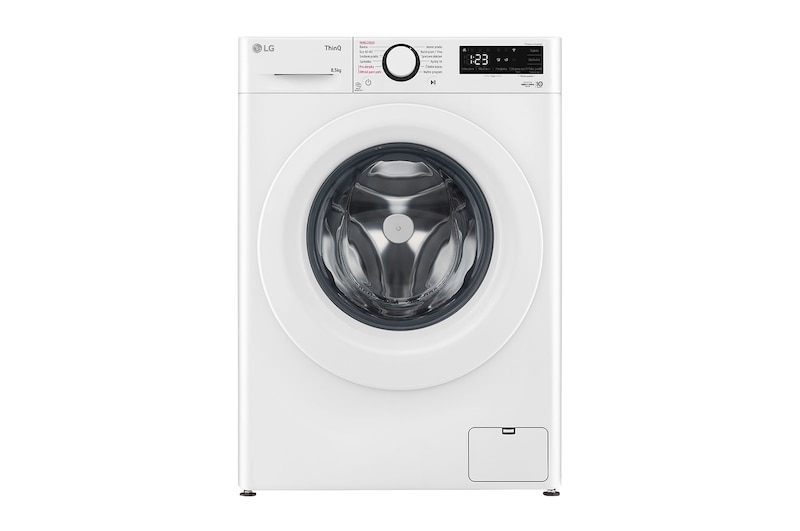 Čelní pohled na Slim parní pračka LG | 8,5 kg | A | 1200 ot./min | Direct Drive™ |Bílá FA2S8V3GY3W