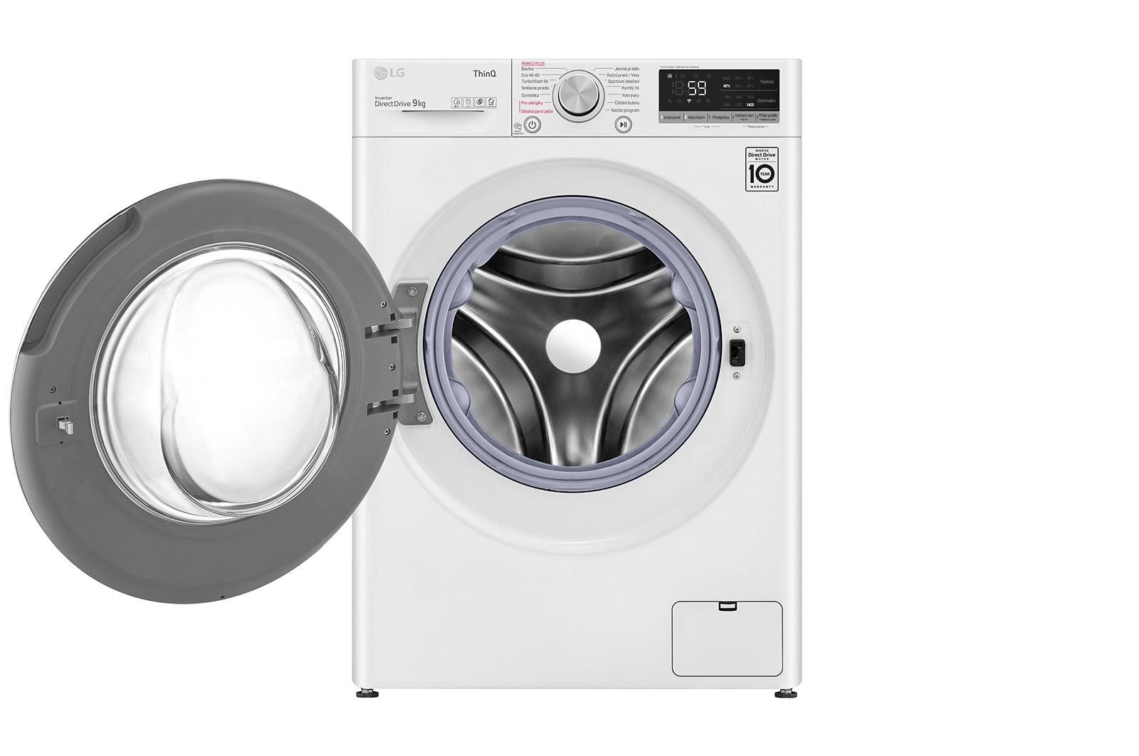 LG 9 kg parní pračka LG | A | 1400 ot./min | Direct Drive™ | AI DD™ | TurboWash™, FA94V5UVW0