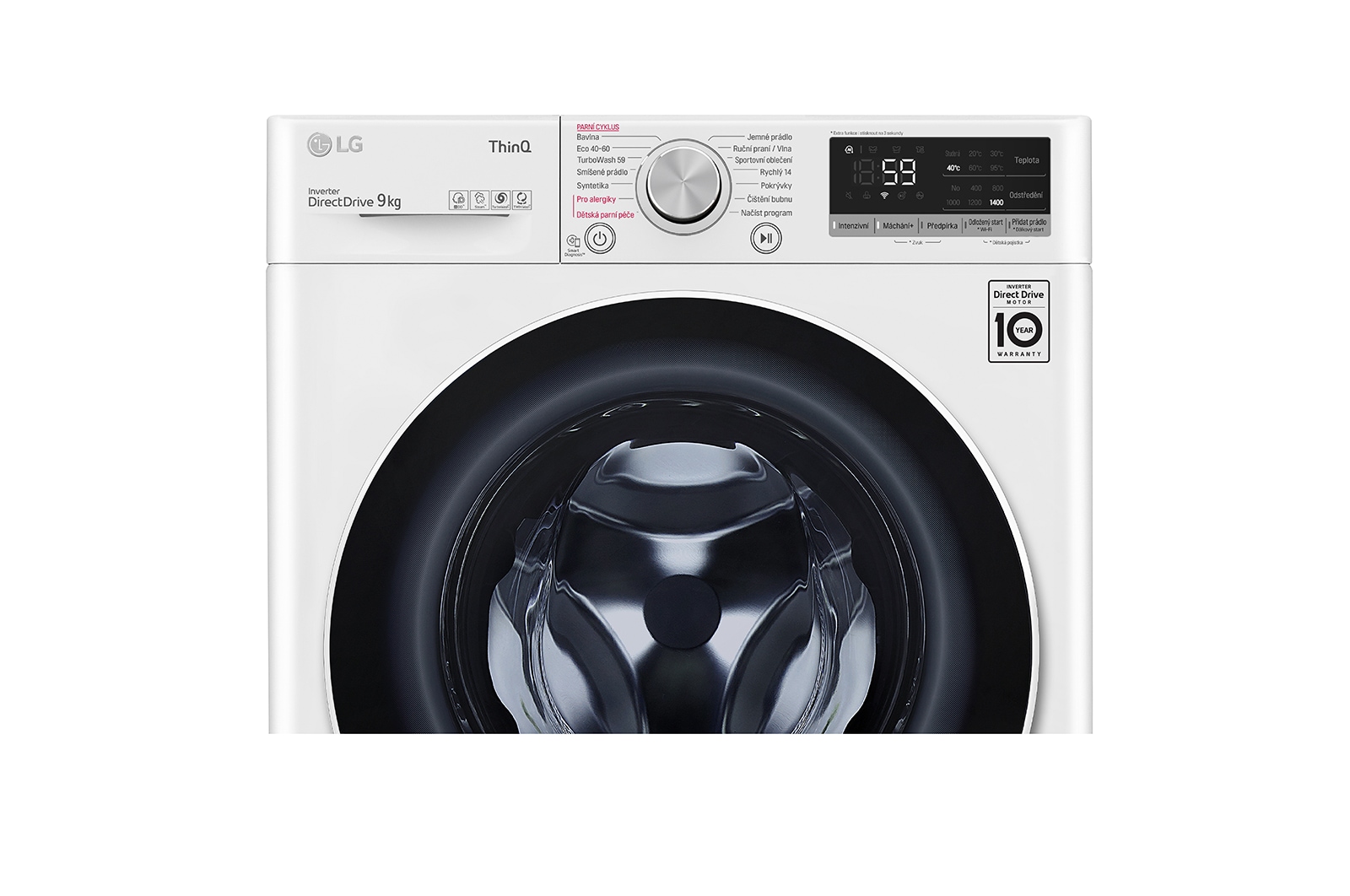 LG 9 kg parní pračka LG | A | 1400 ot./min | Direct Drive™ | AI DD™ | TurboWash™, FA94V5UVW0