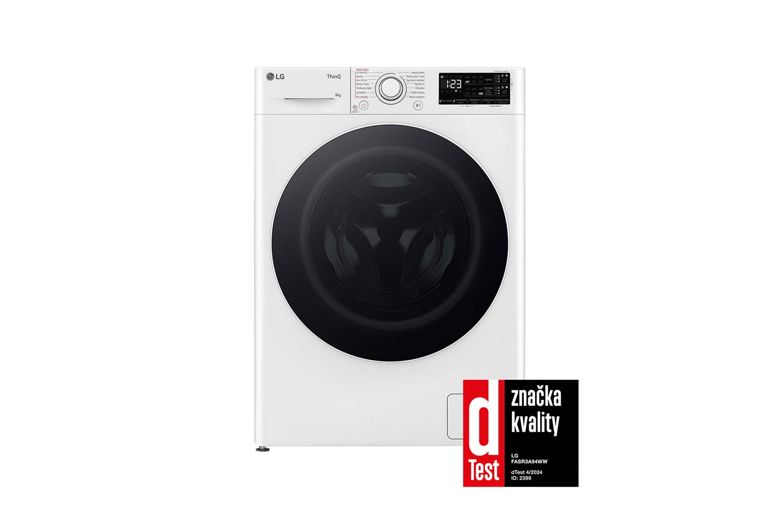 LG 9 kg parní pračka LG | 1400 ot./min | Direct Drive™ | AI DD™ | TurboWash™, FASR3A94WW