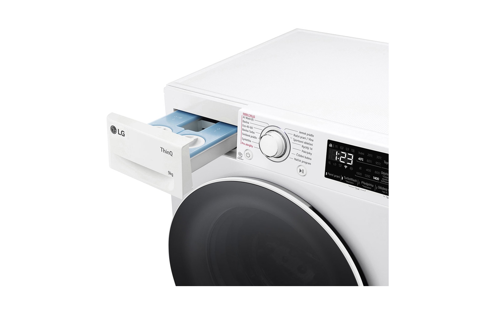 LG 9 kg parní pračka LG | A | 1400 ot./min | Direct Drive™ | AI DD™ | TurboWash™, FASR3A94WW